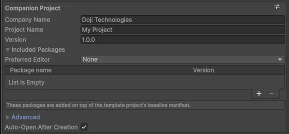 Companion project section