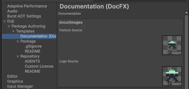 Documentation branding fields