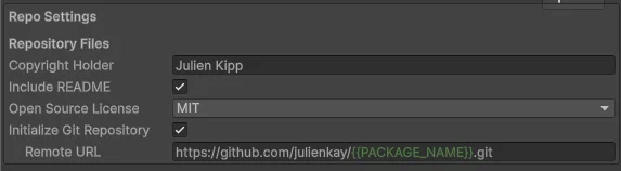 Repository settings section